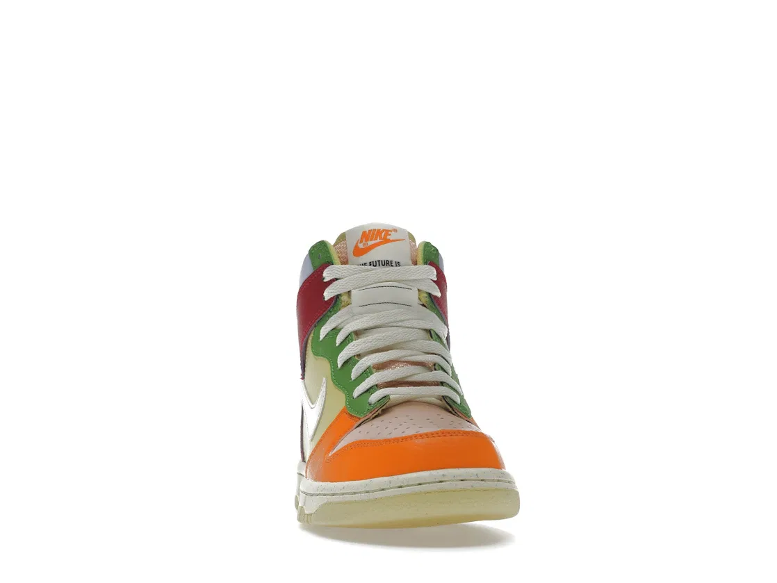 Детские кроссовки Lifestyle с принтом Nike Dunk High Next Nature Nike, Dynamic Berry/Royal Tint/Arctic Orange/Coconut Milk — фото 2