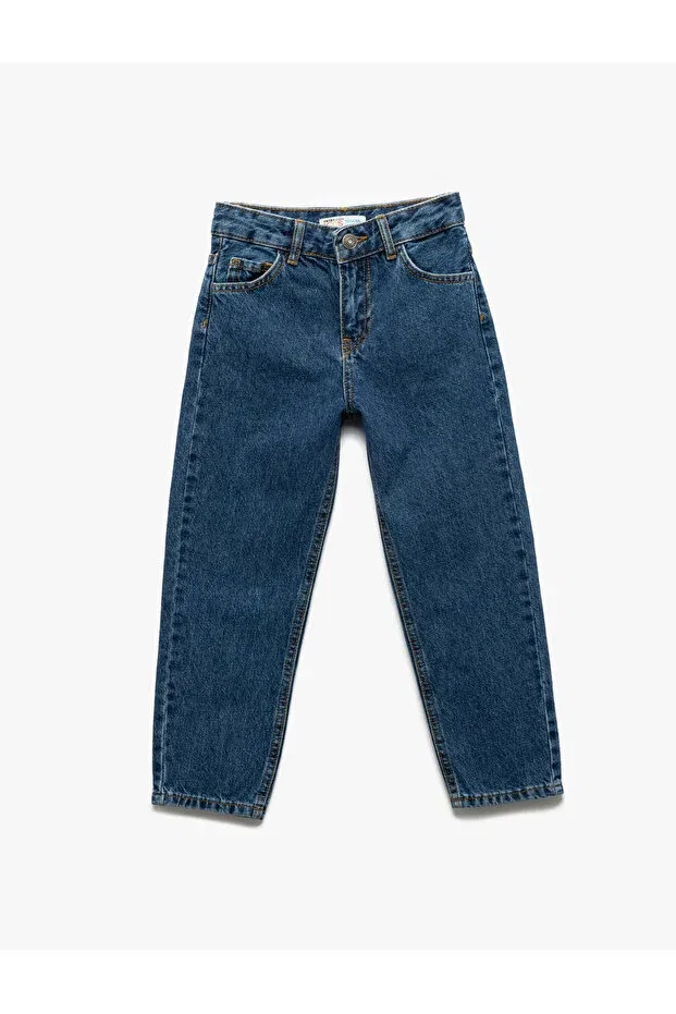Детские брюки для девочек джинсовые с эластичным поясом Koton, Dark Indigo