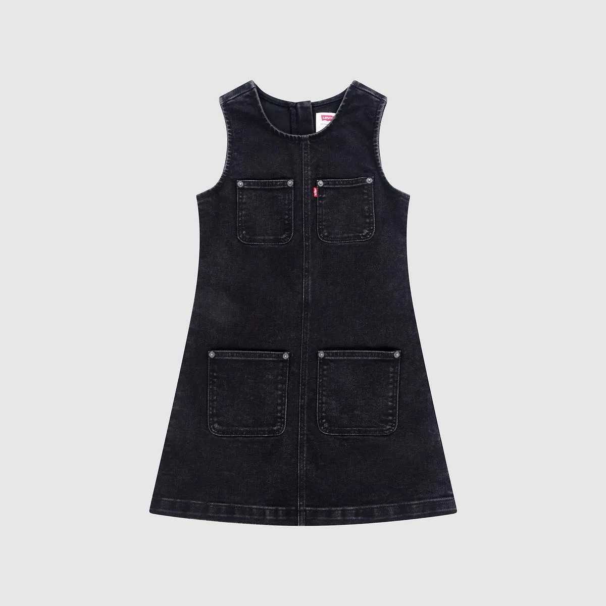 Платье из джинсовой ткани в стиле милитари для девочек 7-16 лет Levi's, Black Canyon - Dark Wash
