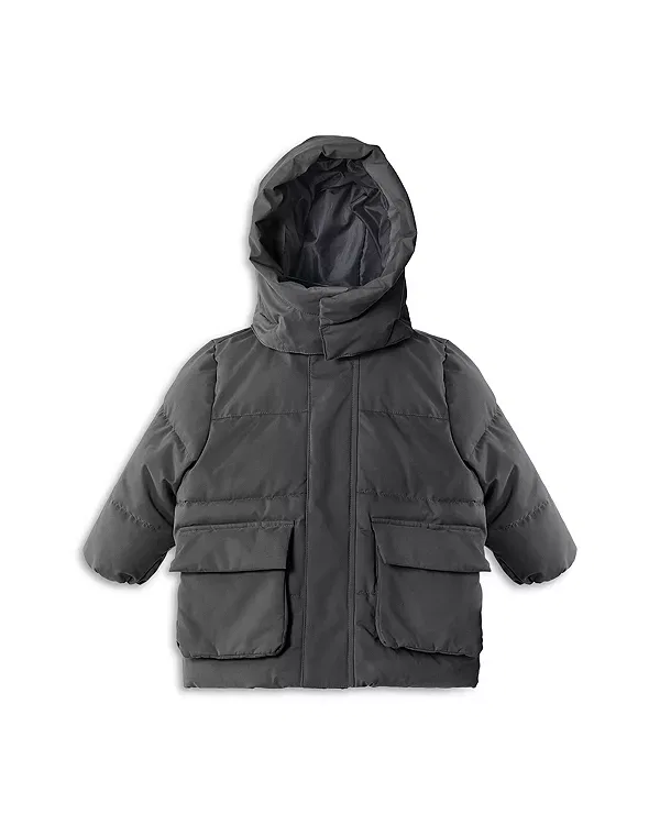 Детское пальто для девочек с капюшоном Benji Puffer Jacket 7Am Enfant, Smokey