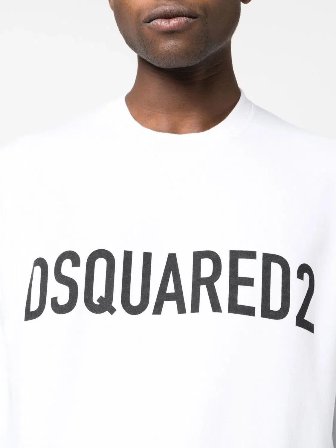 Свитшот с логотипом на круглом вырезе DSQUARED2, белый — фото 3