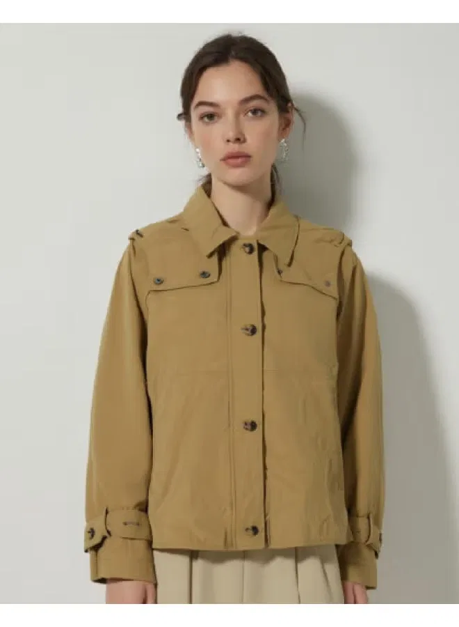 Куртка ветрозащитная с капюшоном Zara, хаки