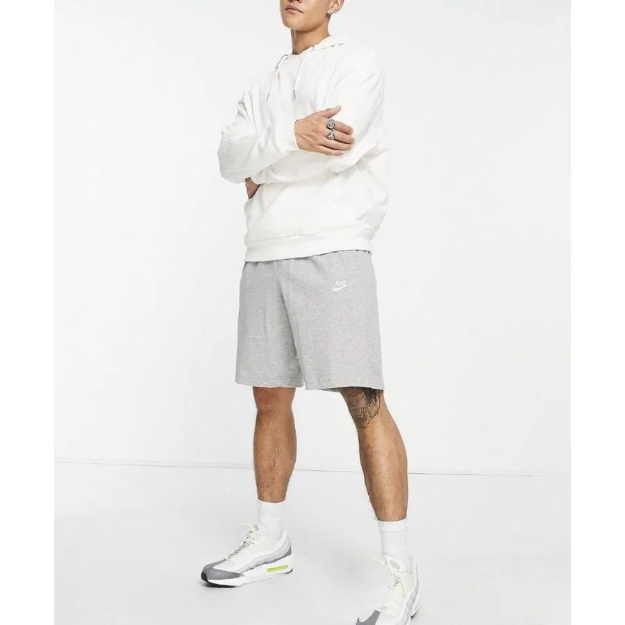 Шорты спортивные хлопковые с принтом Nike Club, Nike, Темно-синий — фото 4