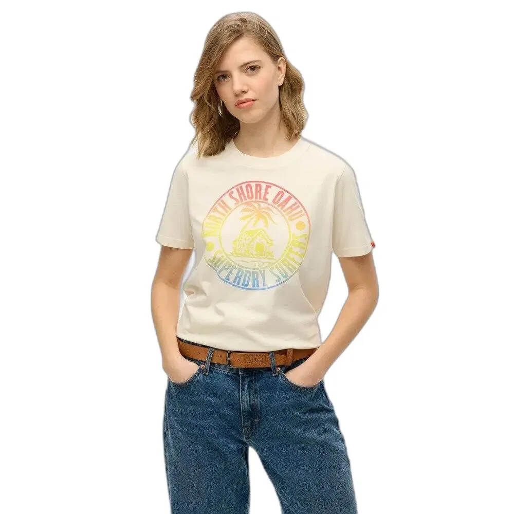 Женская футболка с принтом Lo-fi Superdry, Beige / Cremefarben