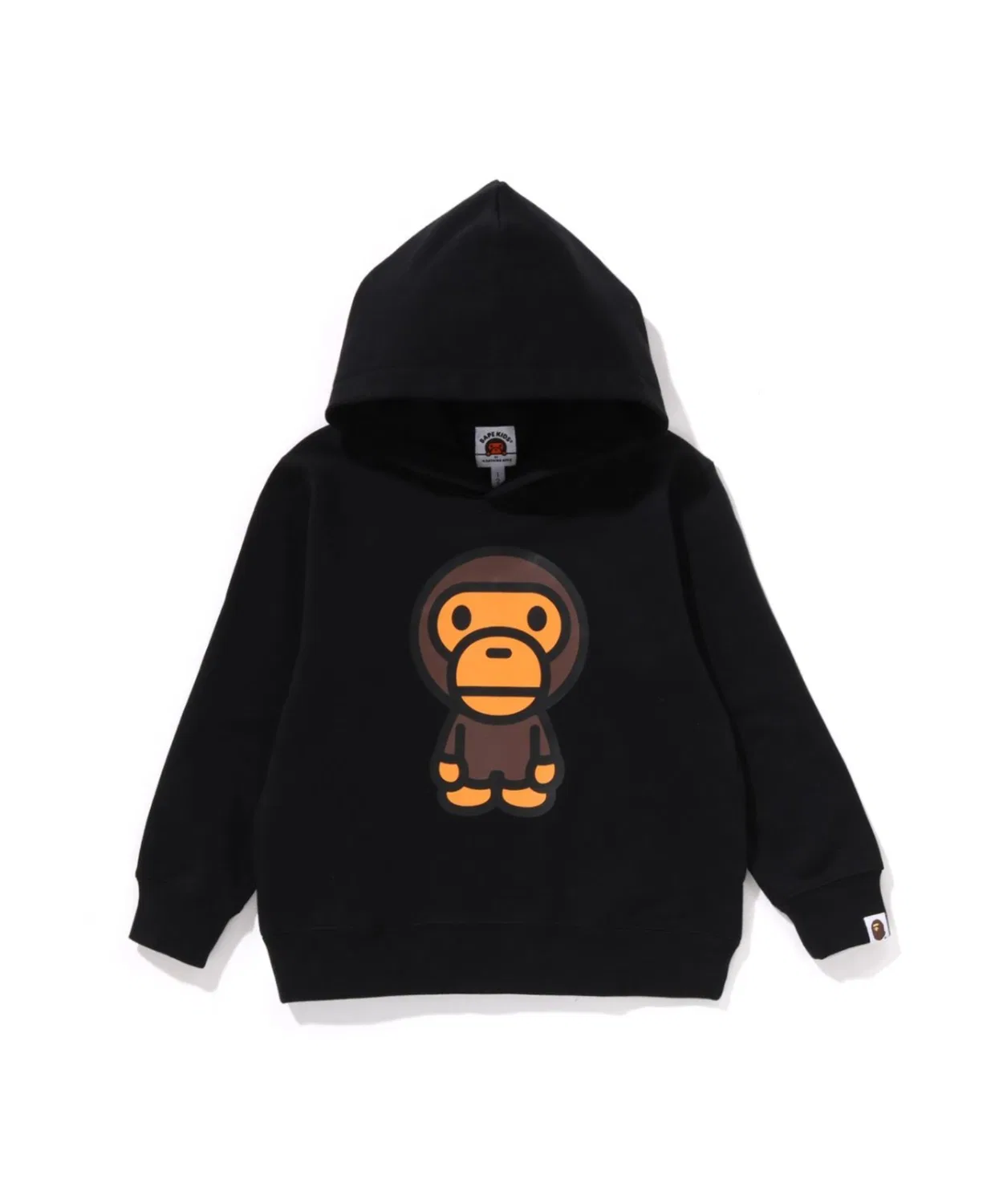 Детский пуловер-худи с длинным рукавомBABY MILO PULLOVER HOODIE A BATHING APE, Black