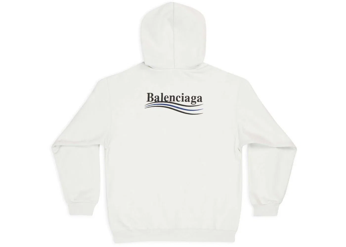 Мужской худи с принтом Political Campaign Balenciaga, White/Black/Blue — фото 2