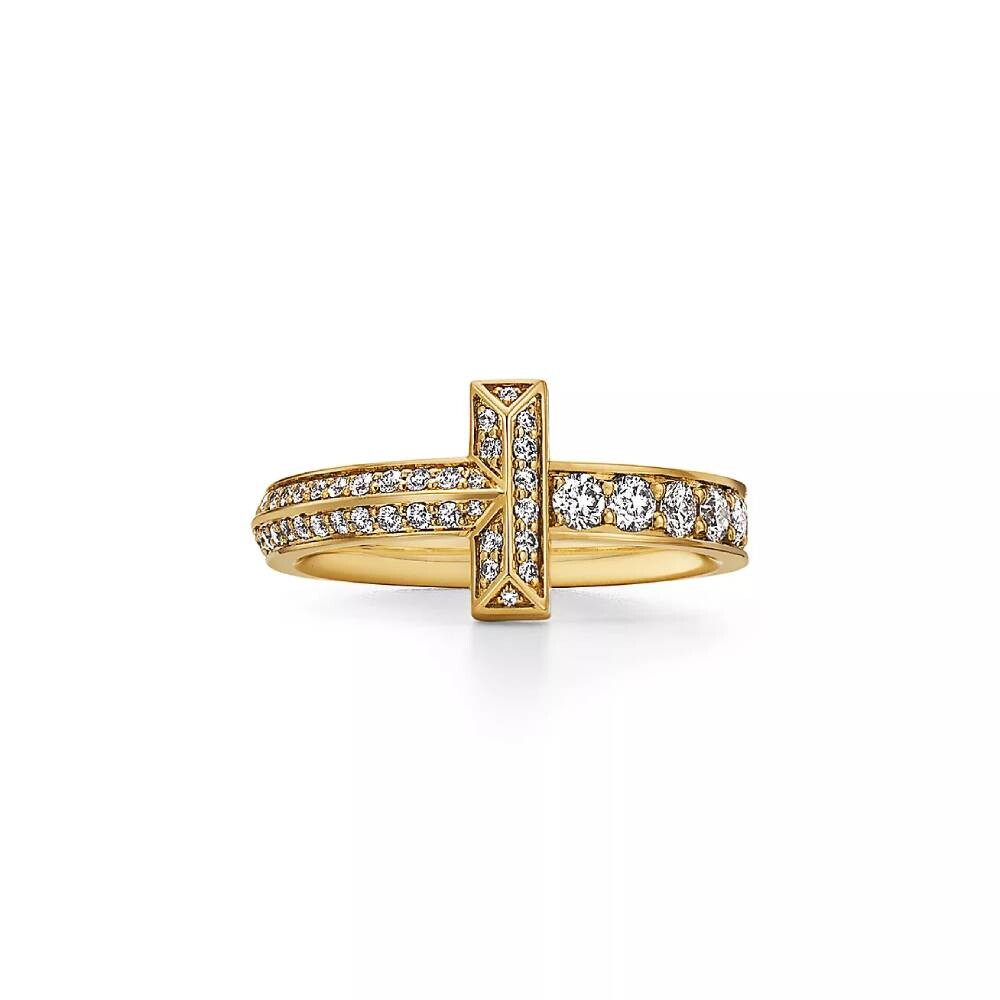 

Кольцо Tiffany & Co. TI Narrow, желтое золото с бриллиантами