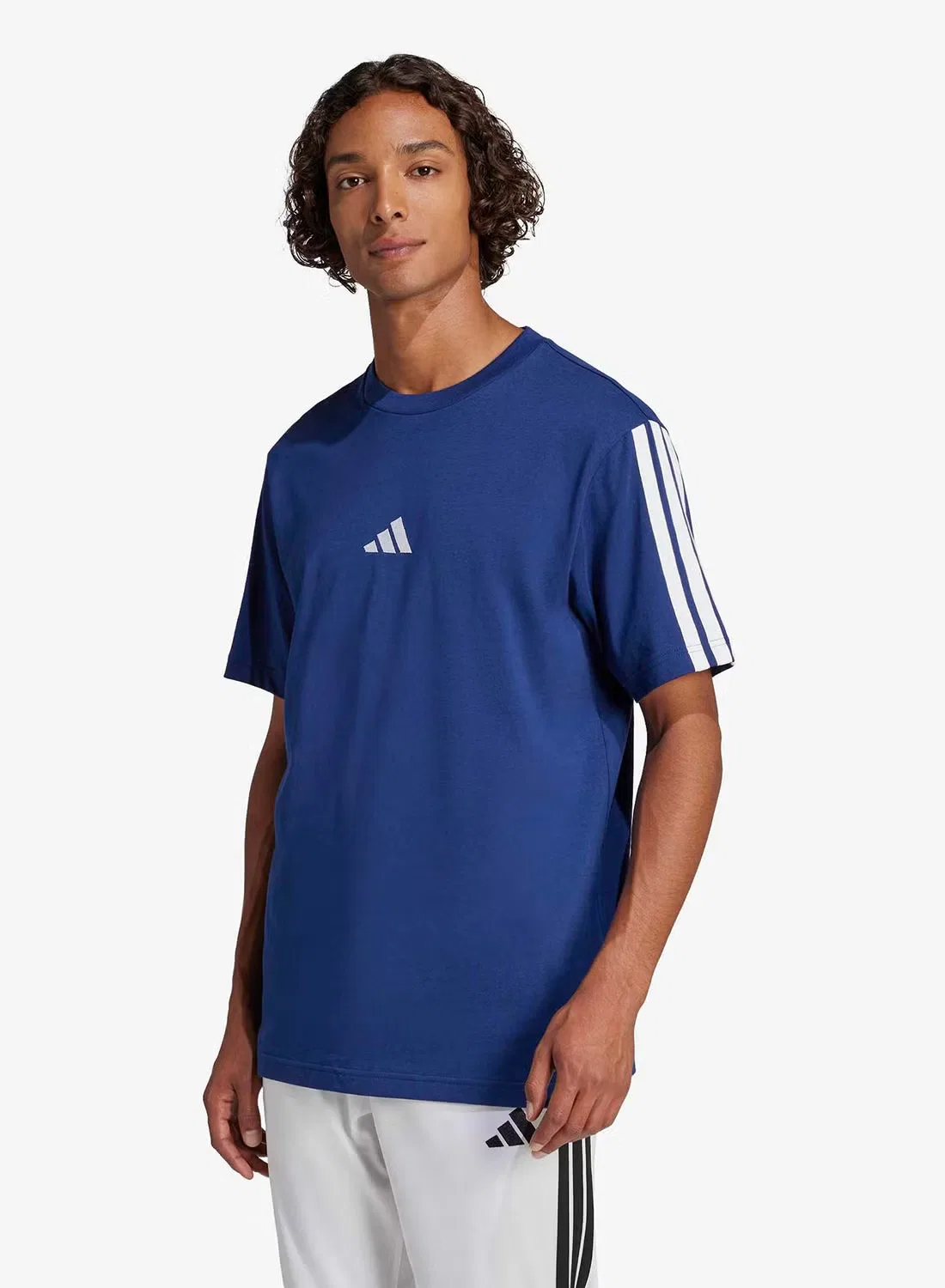 Футболка с принтом 3-Stripes essential Adidas, темно-синий — фото 3