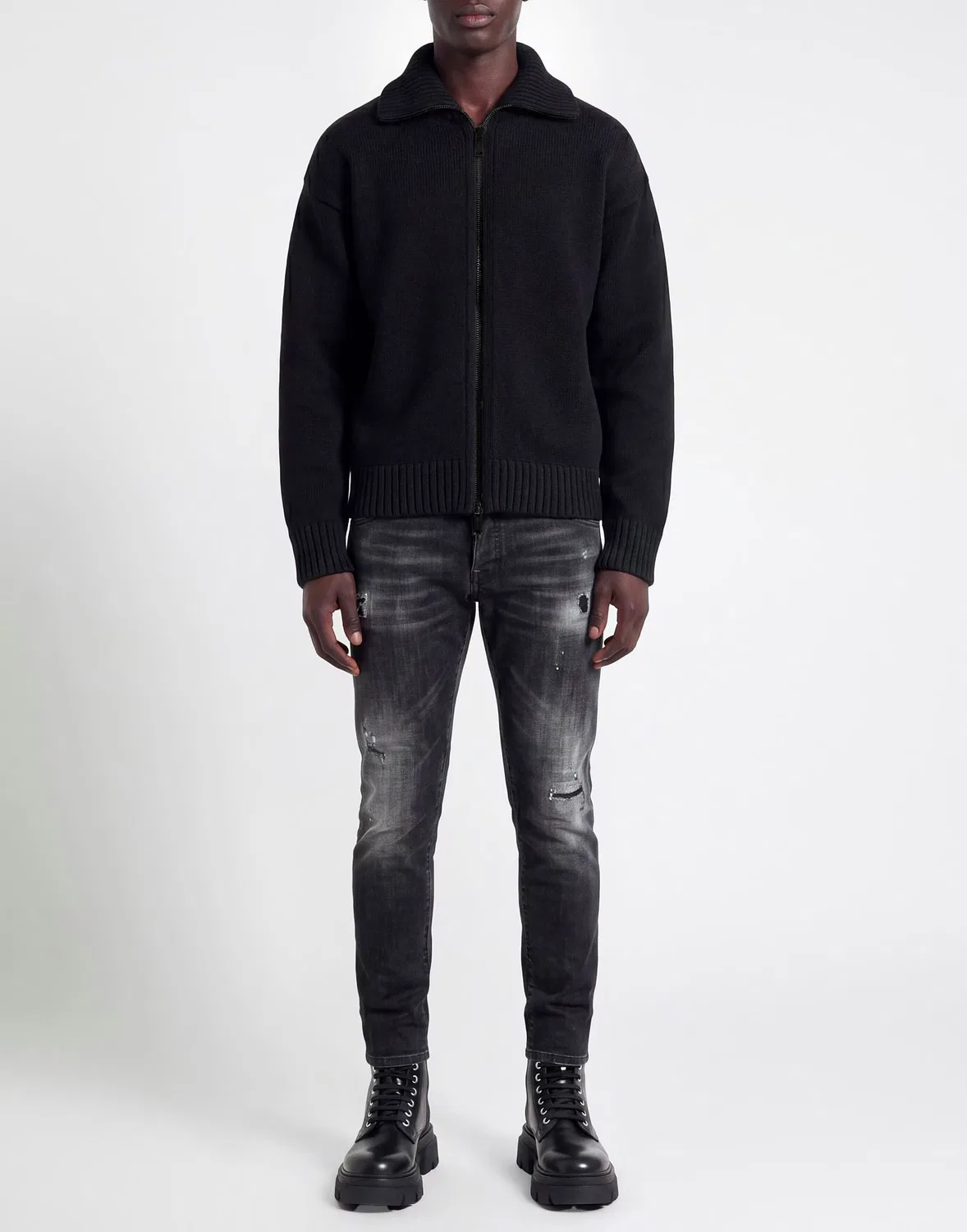 Мужской кардиган из шерсти с логотипом Dsquared2, черный — фото 2