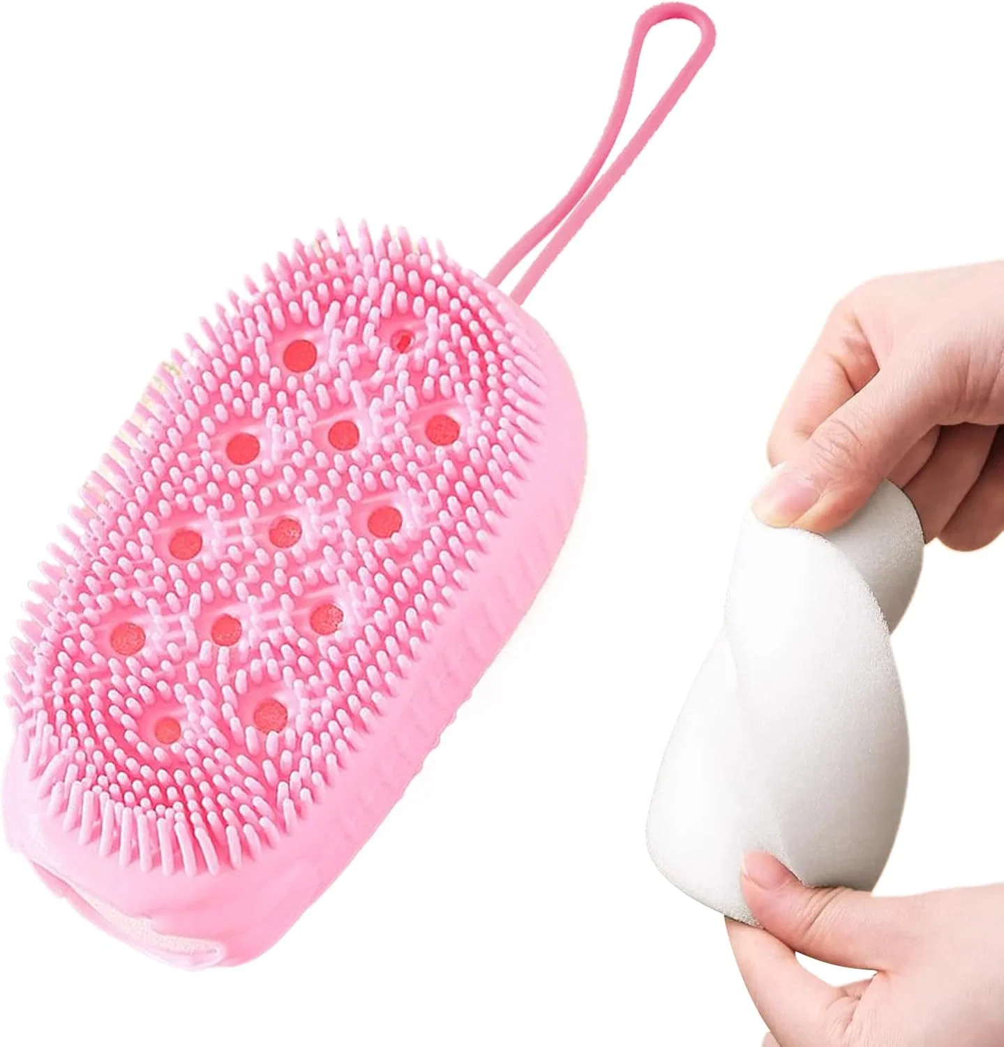 Скребок для тела силиконовый двусторонний Generisch, 1 шт, 48 г, Rose