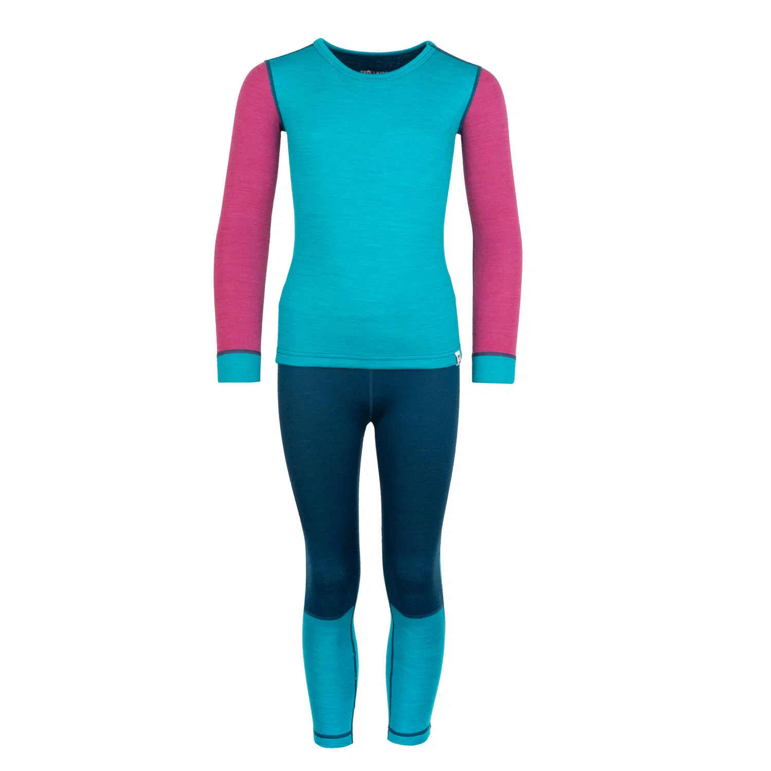 Детский комплект термобелья из мериноса Merino Baselayer Set II Trollkids, Turkisblau Indigoblau Blau