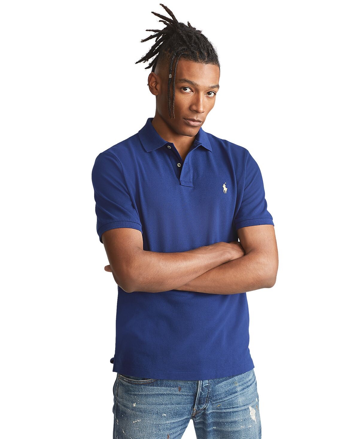 

Мужская футболка-поло slim fit из сетчатой ​​ткани на заказ Polo Ralph Lauren, мульти
