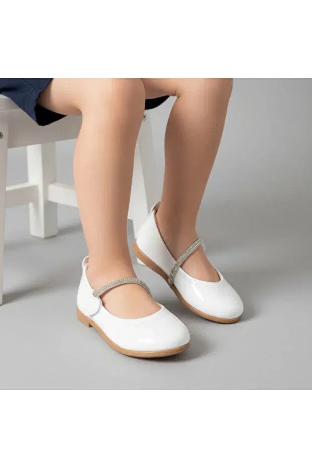 Детские балетки для девочек с принтом Patik Bebe, White