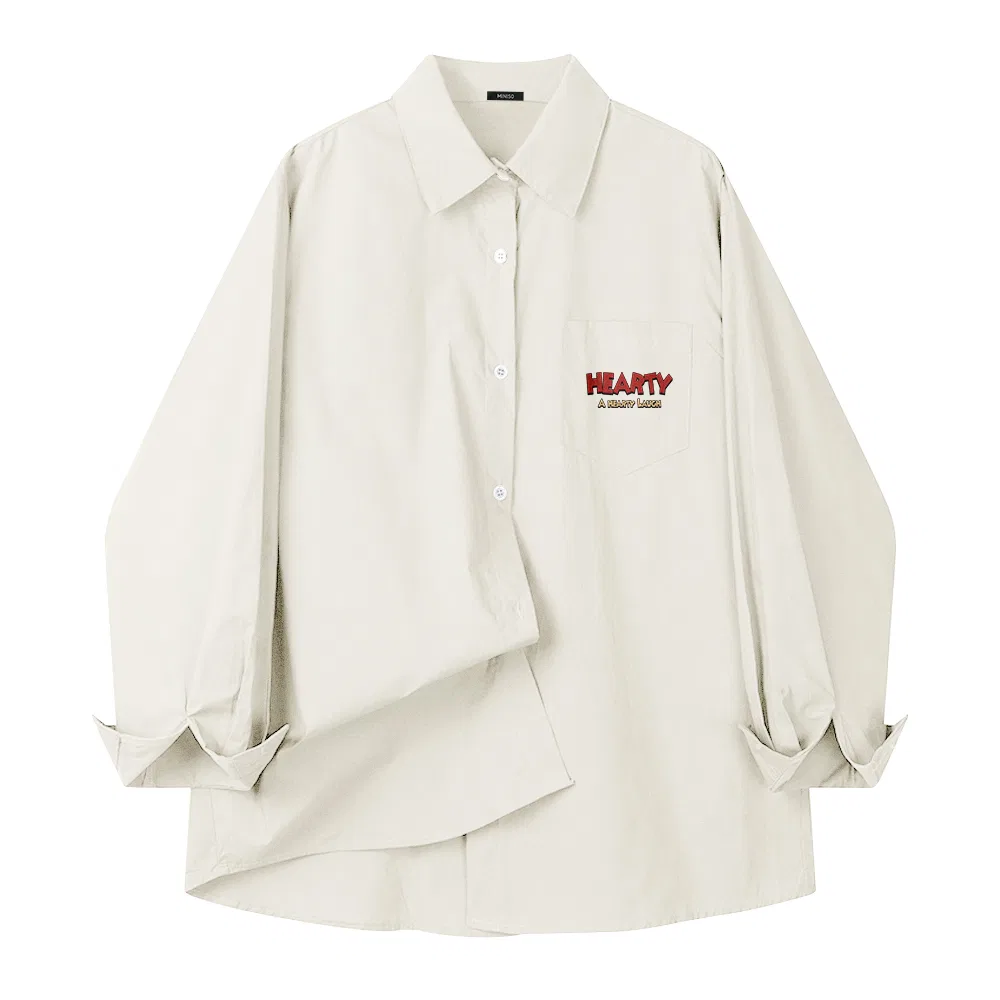 Детская рубашка с отложным воротником MINISO, Apricot — фото 3