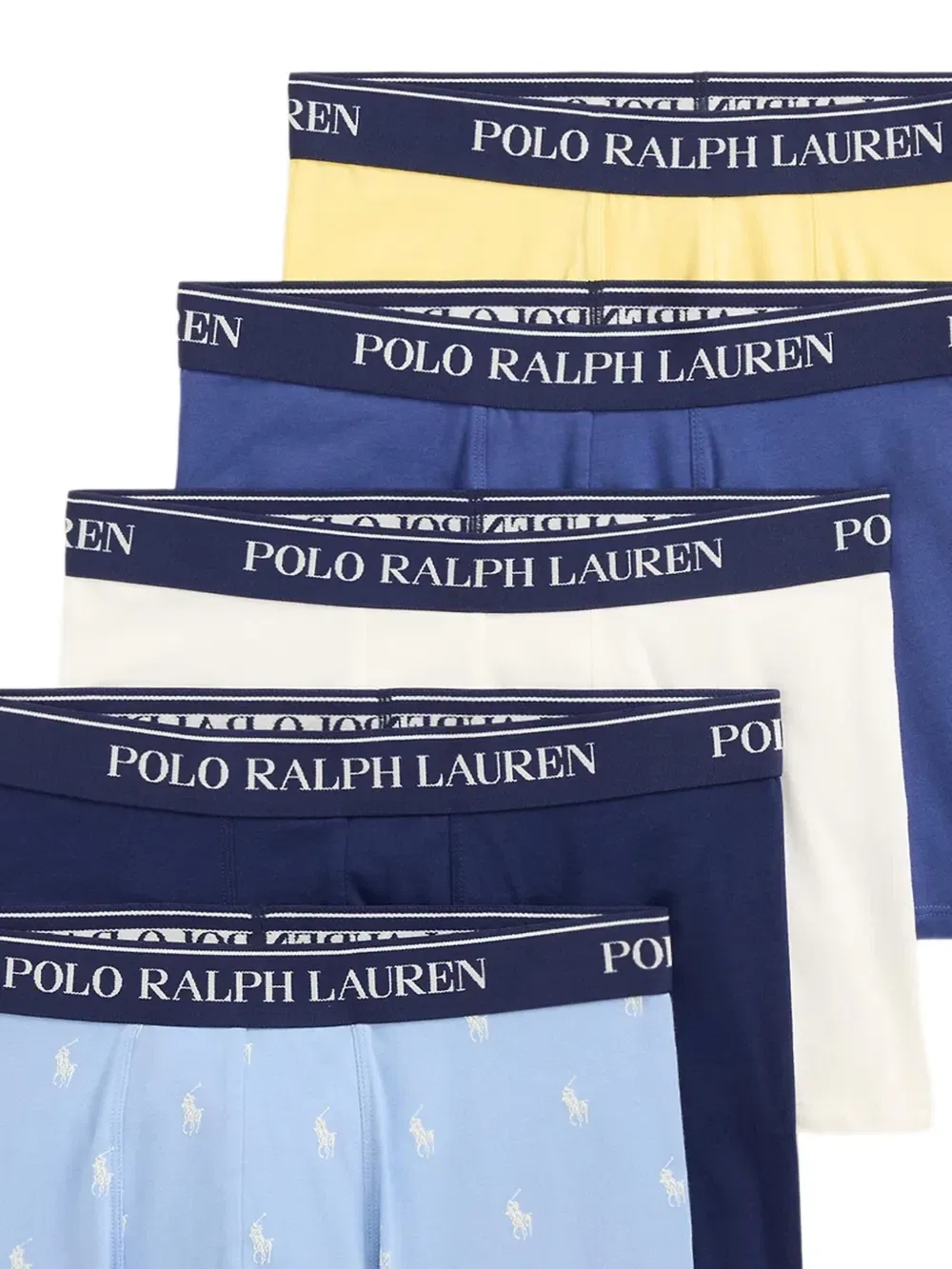 Комплект из пяти трусов с логотипом Polo Ralph Lauren, мультиколор — фото 2
