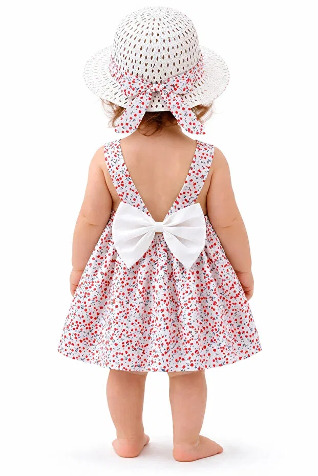 Детское платье для девочек хлопковое с принтом Chicsy Baby, Red