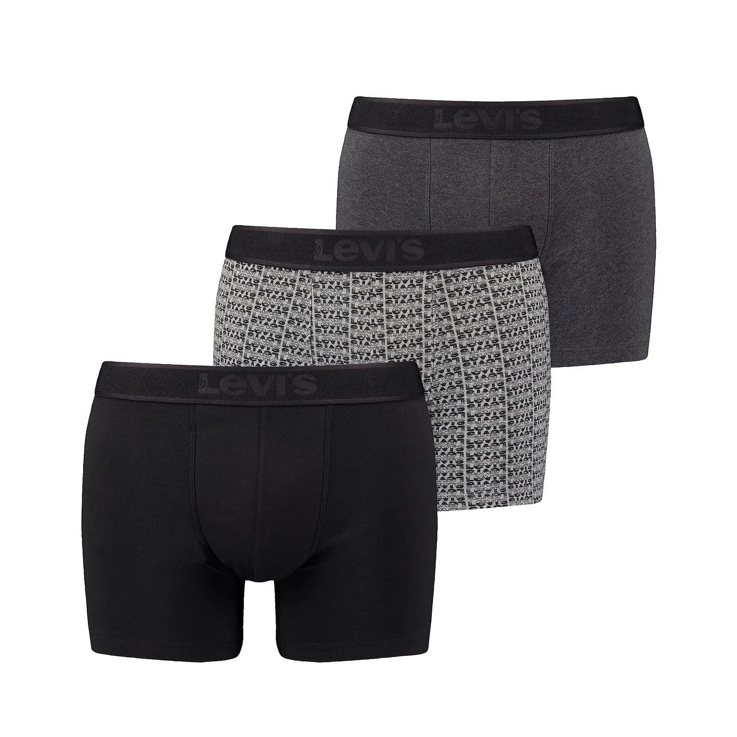 Мужские боксеры с принтом Levi's, Black Grey Combo