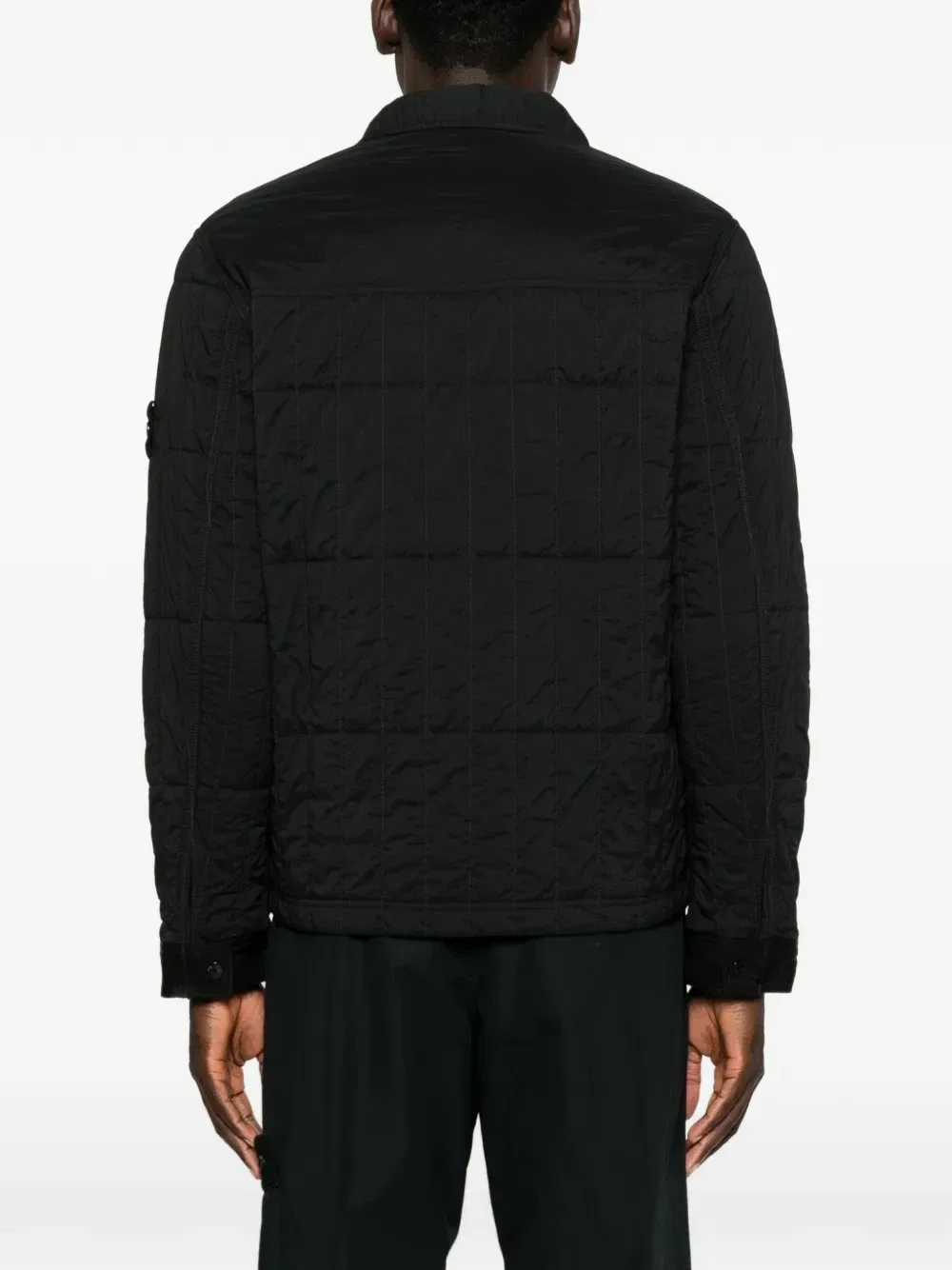 Стеганая верхняя куртка-рубашка на молнии Stone Island, черный — фото 4