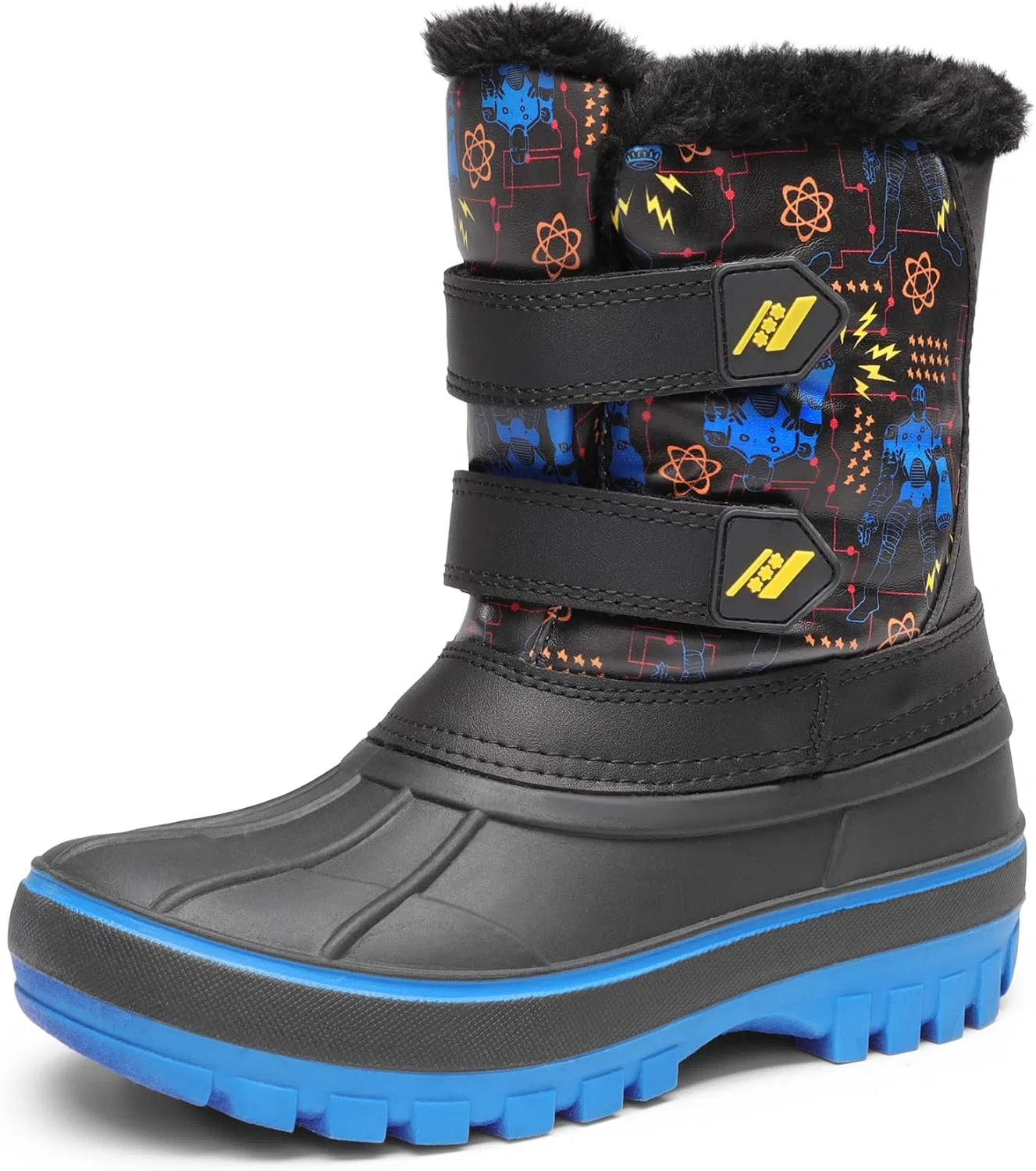 Детские зимние водонепроницаемые снежные ботинки DREAM PAIRS, Black/Royal