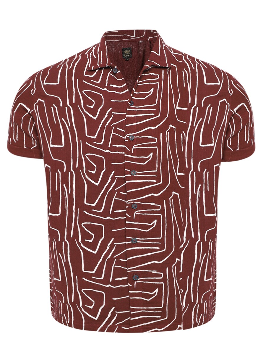 

Рубашка на пуговицах Comfort fit Campus Sutra Archer, бургундия