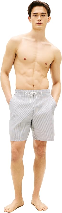Плавательные шорты Tommy Hilfiger 7" with Drawstring Quick Dry,  темно-синий/светло-бежевый — фото 3