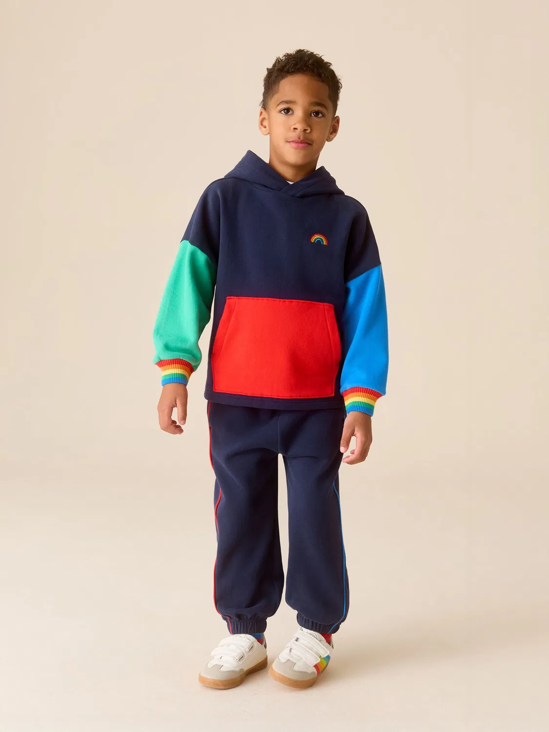 Спортивный костюм из футера, цветная блокировка Little Bird by Jools Oliver, Navy Colourblock — фото 2