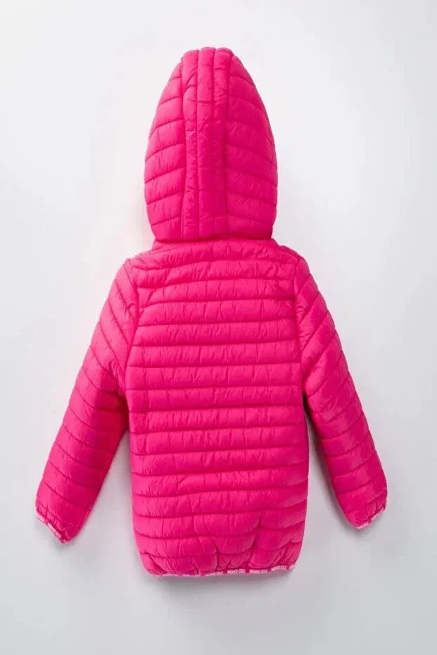 Детское пальто для девочек с капюшоном Dekubaby, Fuchsia — фото 4