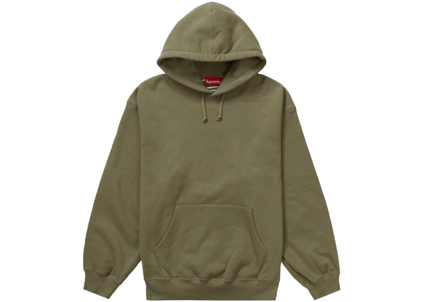 Мужской худи с сатиновой аппликацией Supreme, Light Olive — фото 2