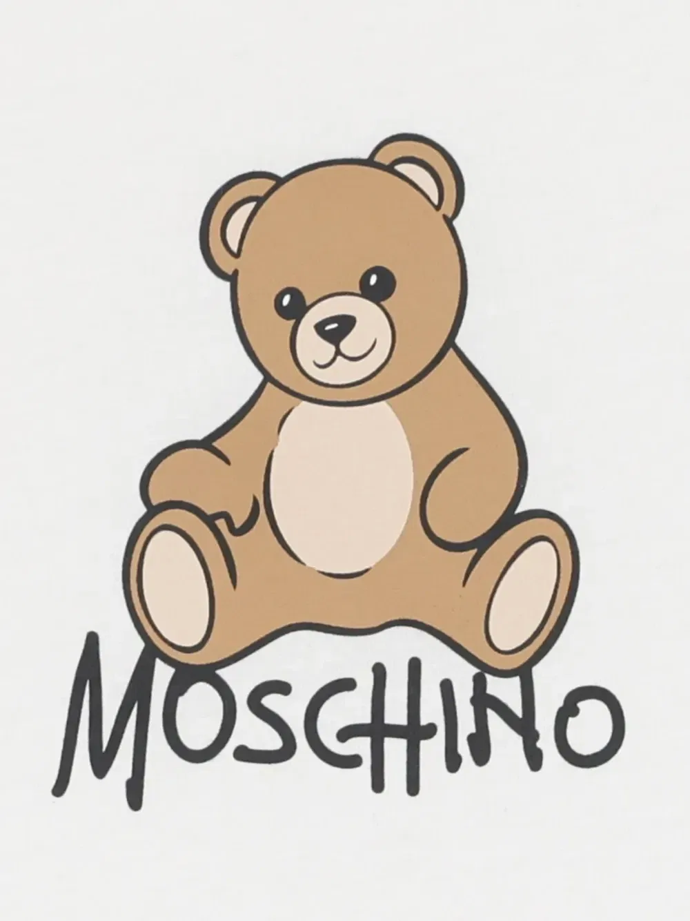 Расклешенное платье с принтом Teddy Bear Moschino Kids, белый — фото 3