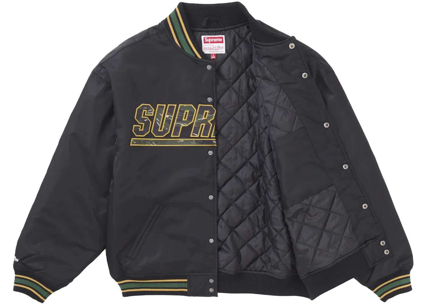Мужская ветровка с принтом Camo Logo Supreme Mitchell & Ness, Black — фото 2