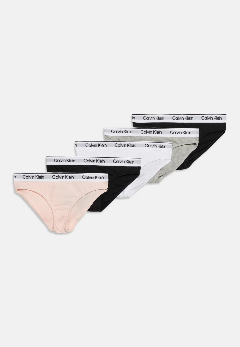 5 трусов в упаковке Calvin Klein Underwear, Black/White/Grey/Peony