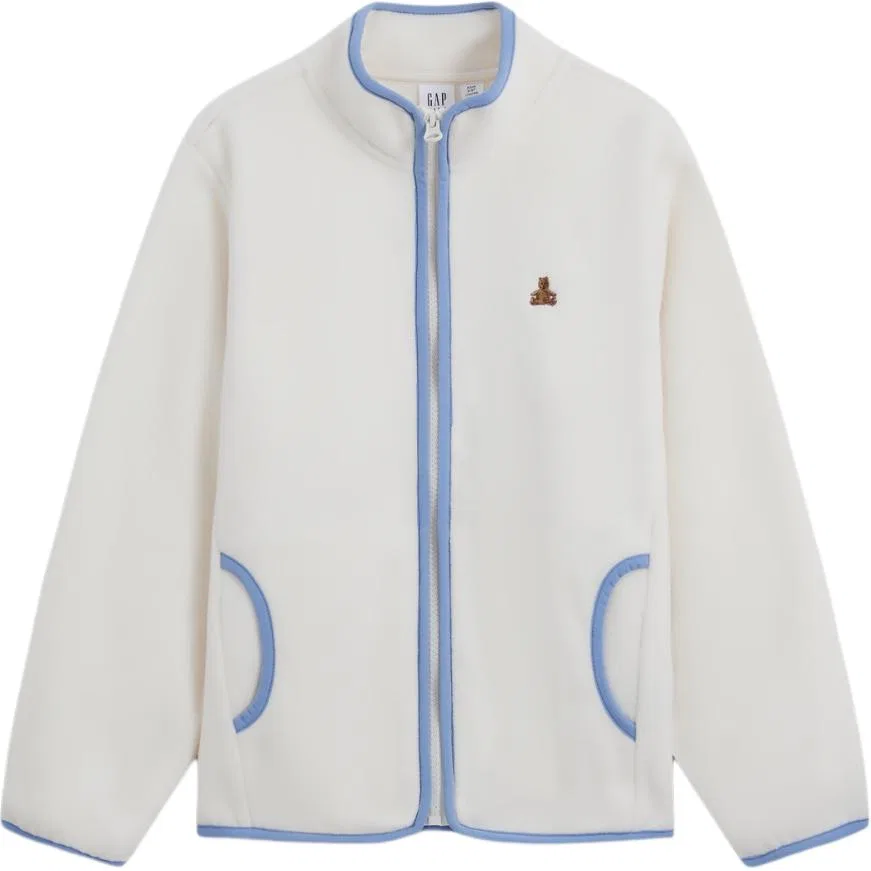 Детский свитшот с воротником-стойкой GAP, Ivory White
