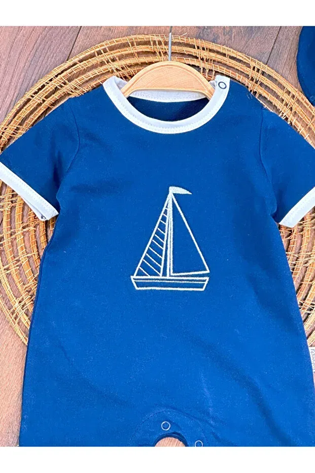 Детский комбинезон для мальчиков с вышивкой Sail, Generic Brands, Navy Blue — фото 3