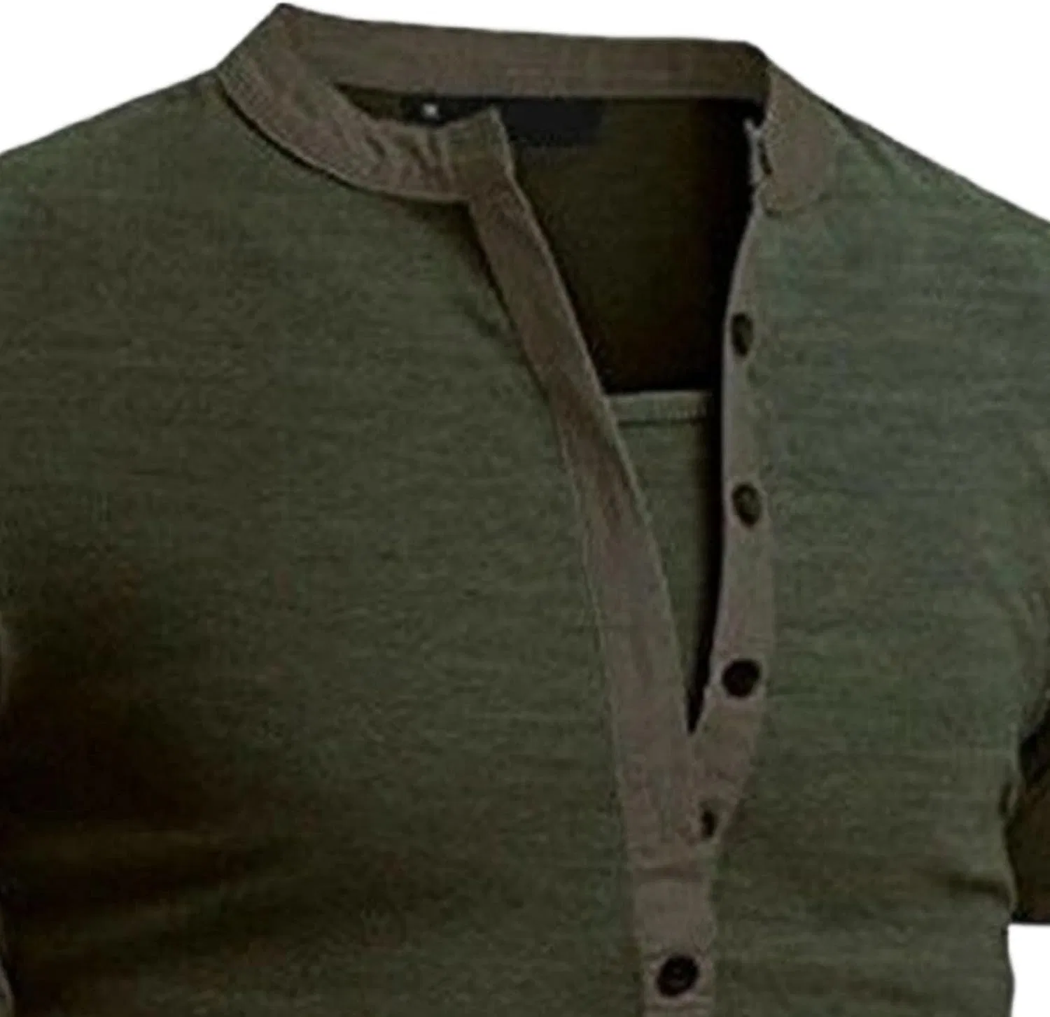 Мужская хлопковая футболка с коротким рукавом, Slim Fit, армейский зелёный — фото 4