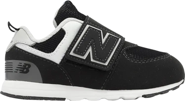 

Кроссовки New Balance 574 New-B Hook & Loop Toddler Wide 'Black White', черный