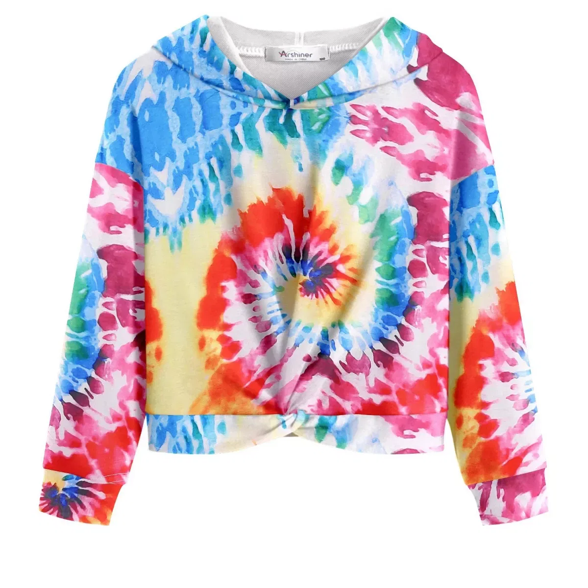 Детское худи с принтом Twist Front Tie Dye Hooded Sweatshirt Arshiner, Pat23