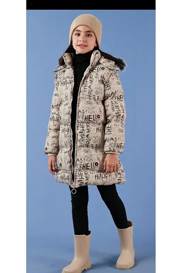 Детское зимнее пальто для девочек пуховое Alya Butik, Beige