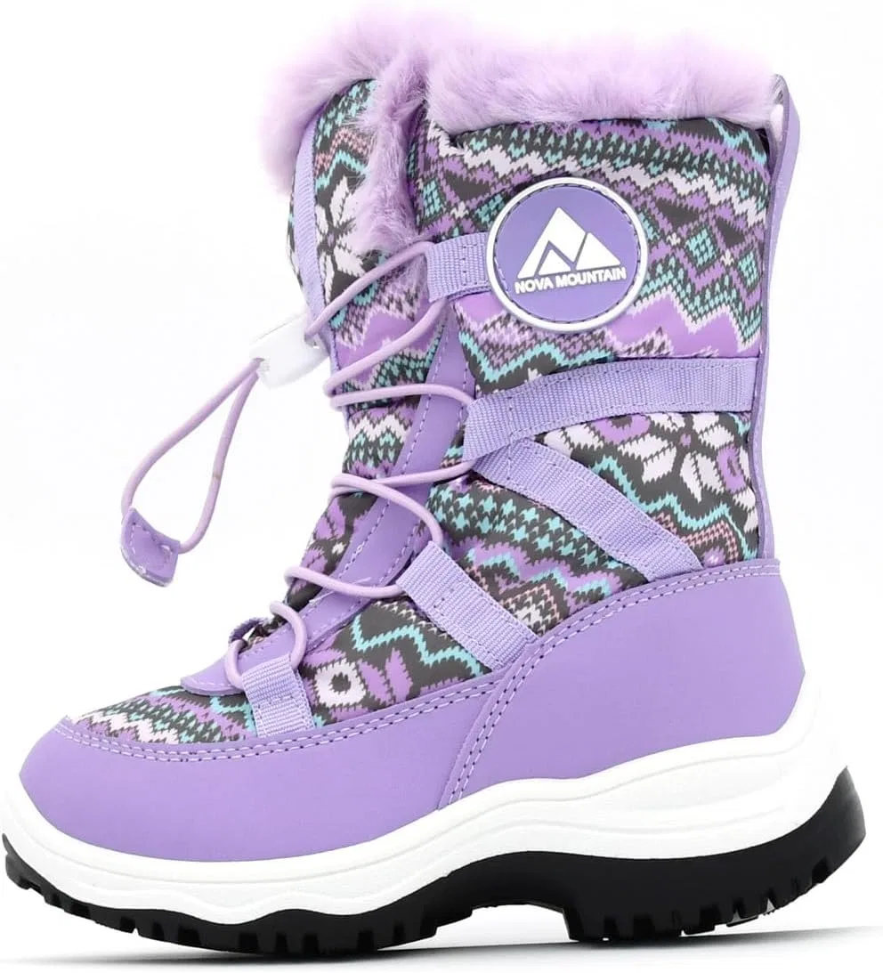 Детские зимние снежные ботинки Nova Mountain для мальчиков и девочек Nova Footwear, Purplemulti — фото 4
