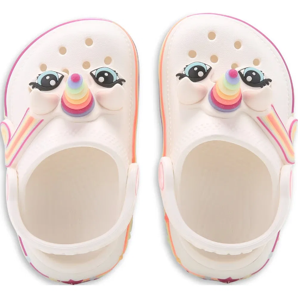Детские классические светящиеся сабо с графическим рисунком для малышей Crocs, Chalk Unicorn — фото 4
