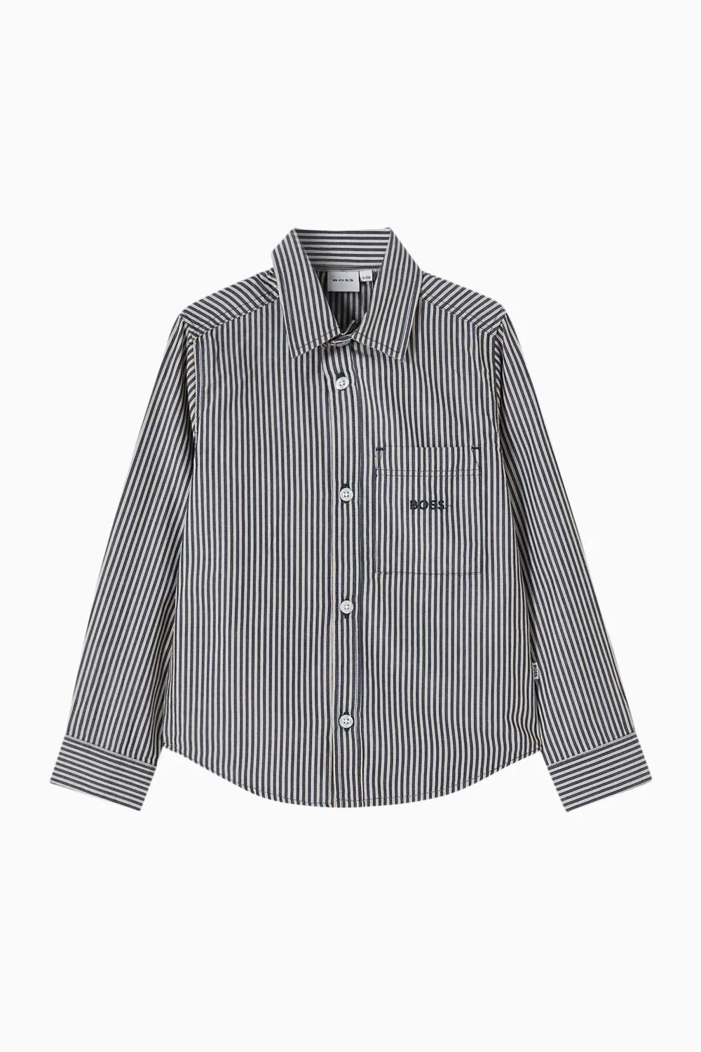 Рубашка в полоску хлопковая BOSS Kidswear