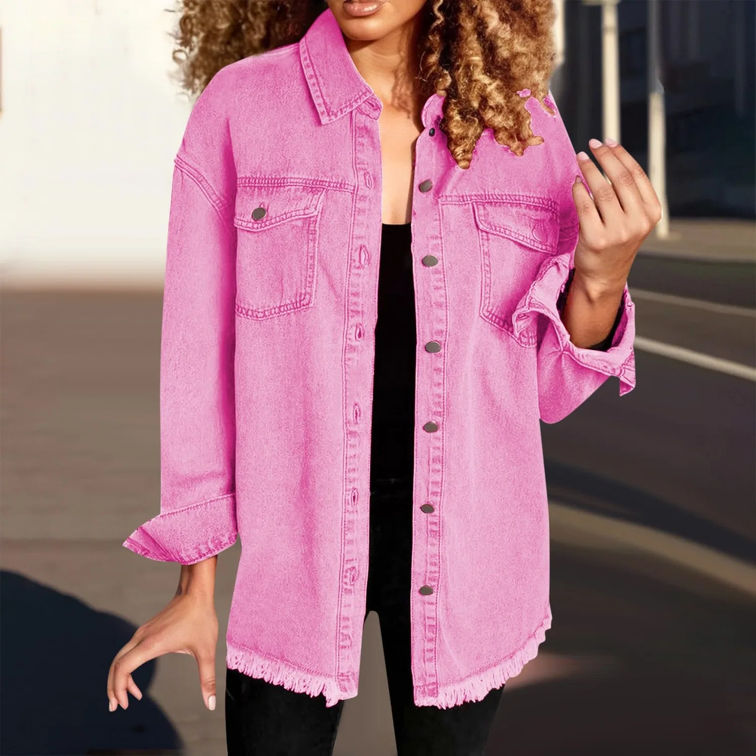 Женская джинсовая куртка Power T Shirt, Rosa Acceso — фото 3