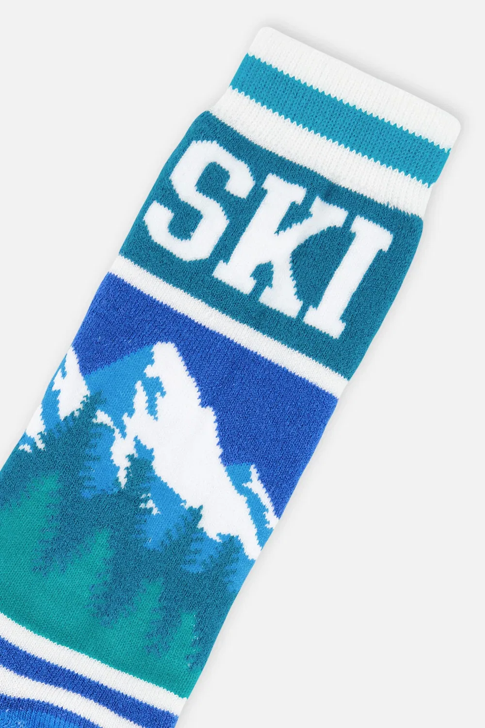 Детские носки для горнолыжного спорта с принтом гор Baby Ski Socks Deux par Deux, Dark Blue — фото 3