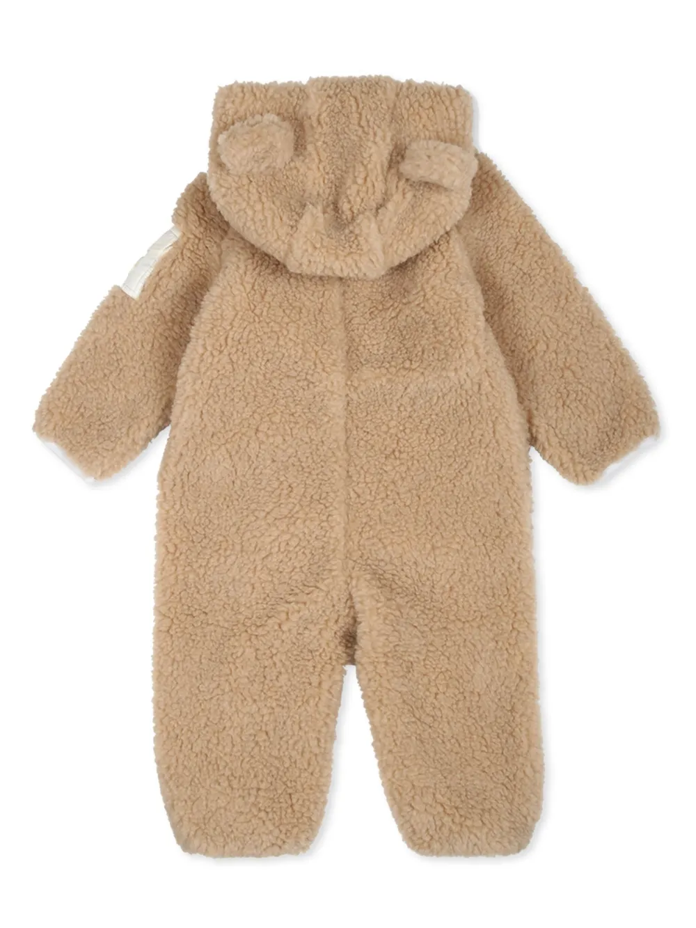Флисовый комбинезон с нашивкой-логотипом Moncler Enfant, нейтральный — фото 2