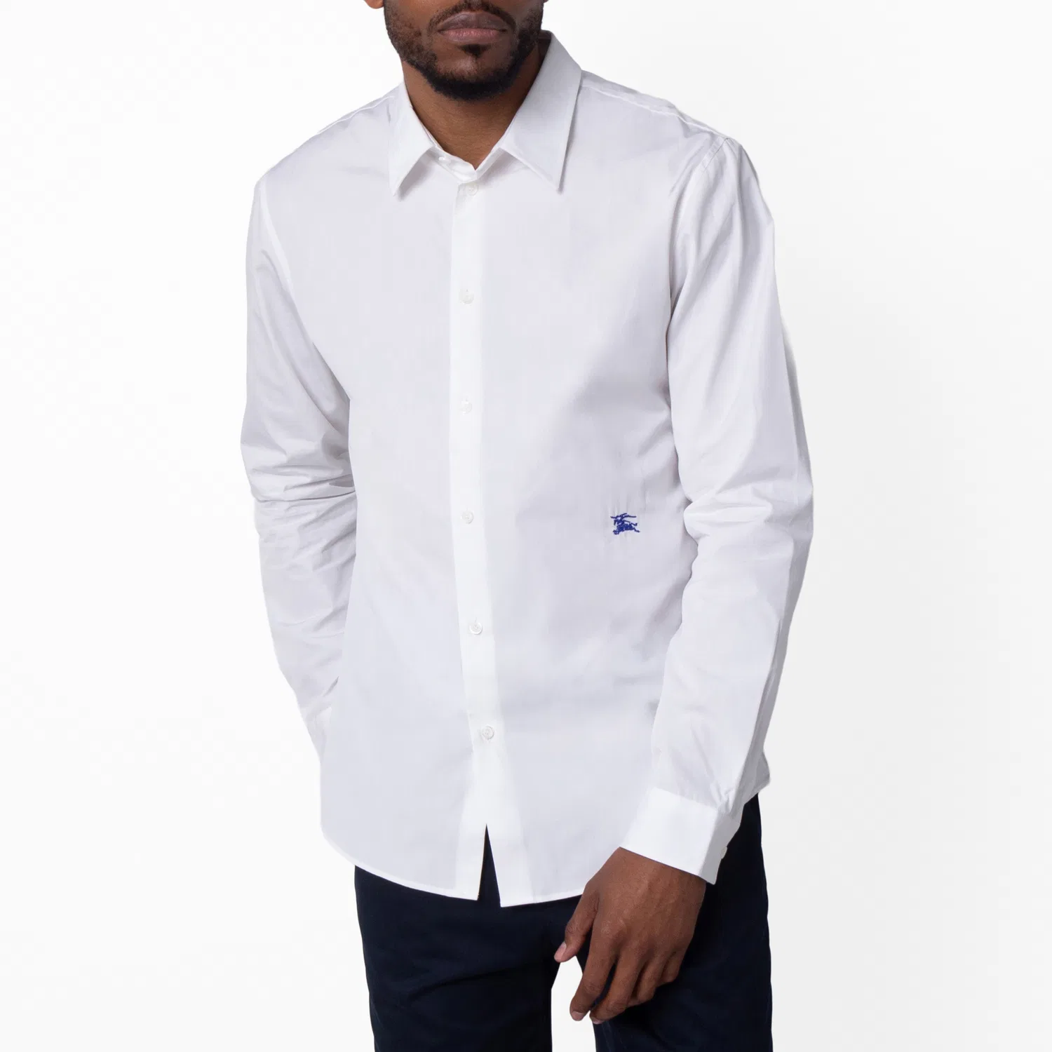 Рубашка классическая с длинным рукавом Long-Sleeved Cotton EKD Dress Shirt Burberry, White