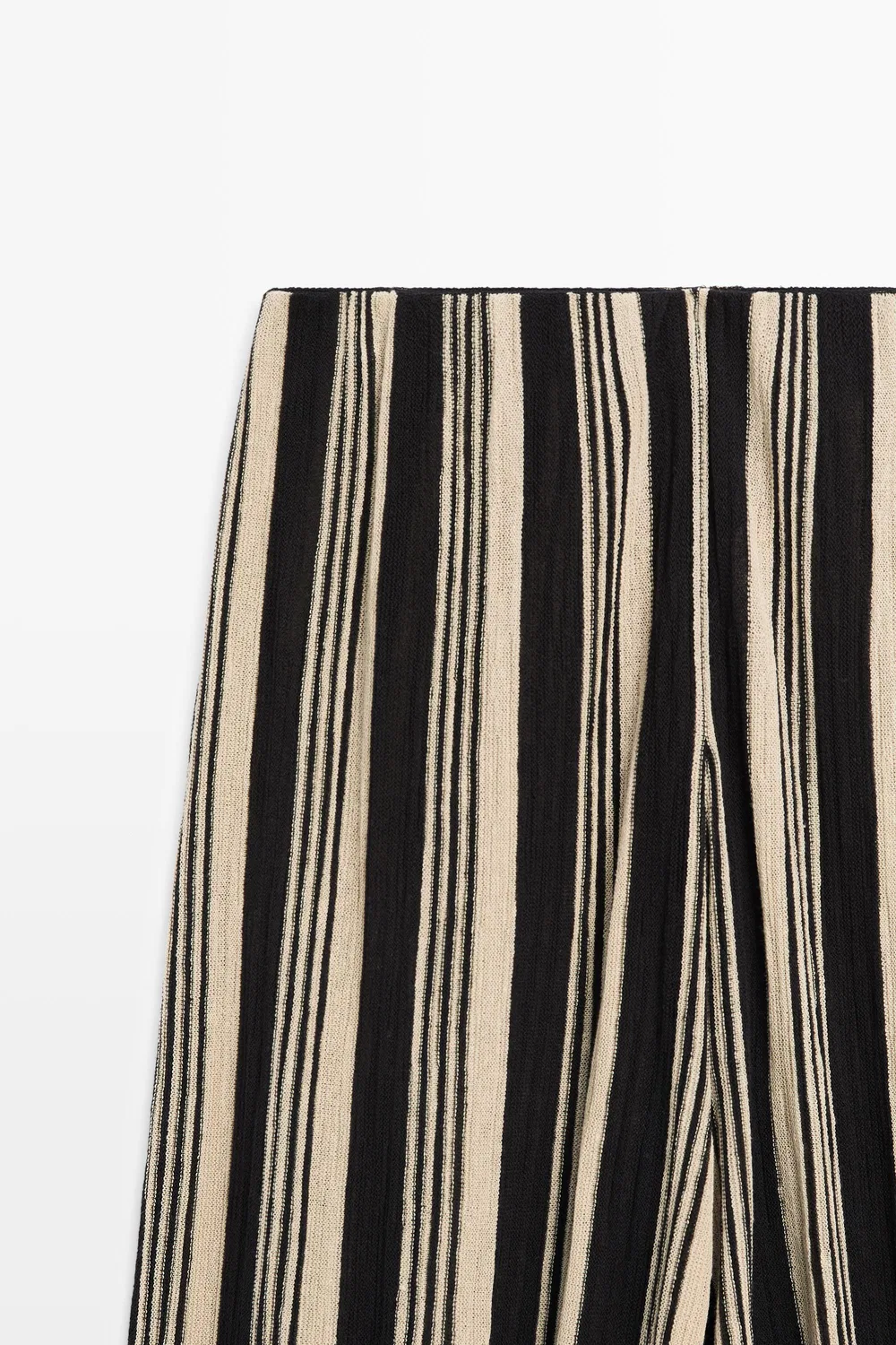 Брюки Massimo Dutti Striped Sarouel Co-ord, черный — фото 4