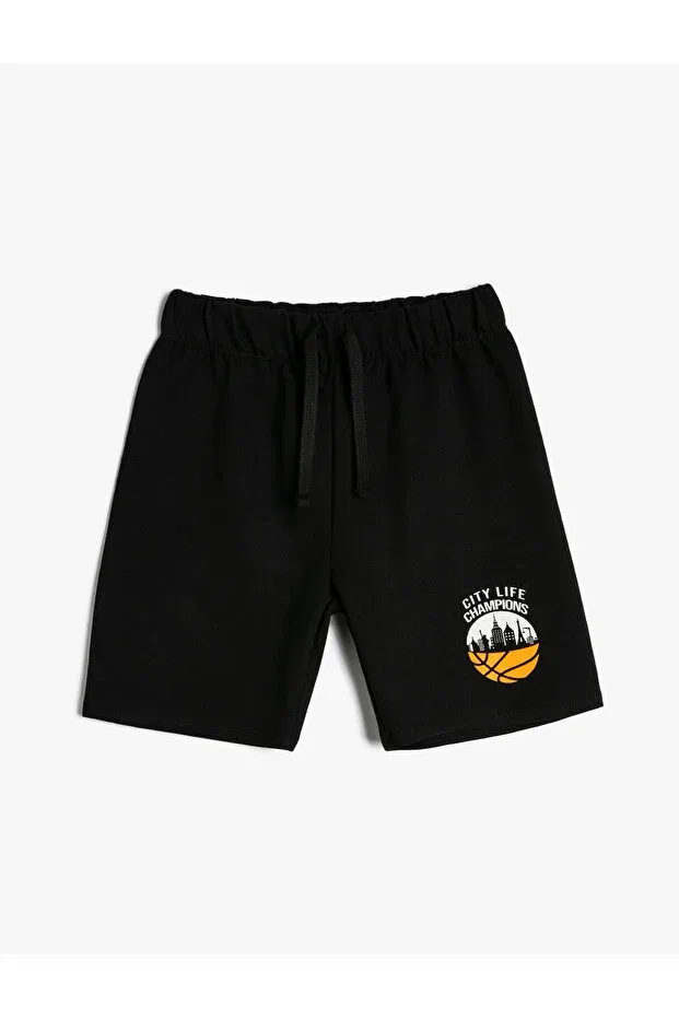 Детские шорты для мальчиков с принтом Basketball printed shorts Koton, Black