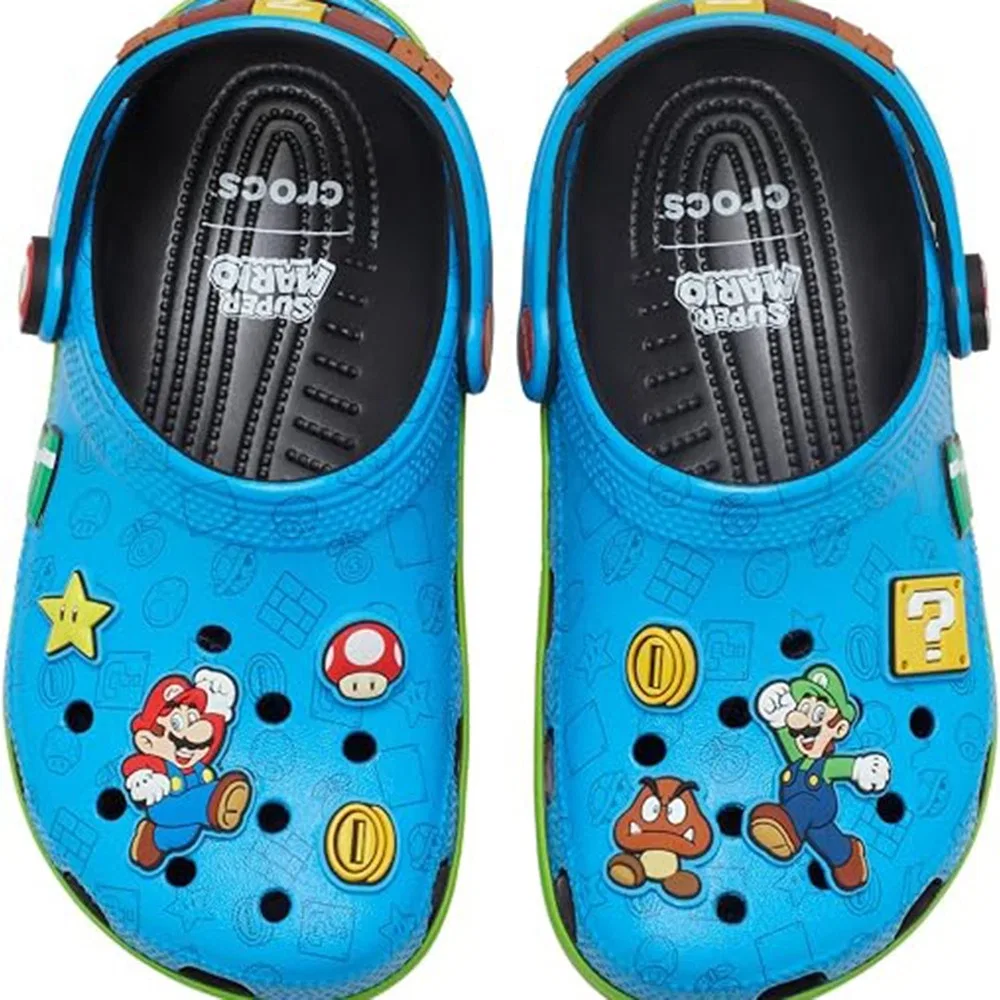 Детские сандалии-кроксы с принтом Super Mario Classic Clog, Blue Multi Crocs — фото 3