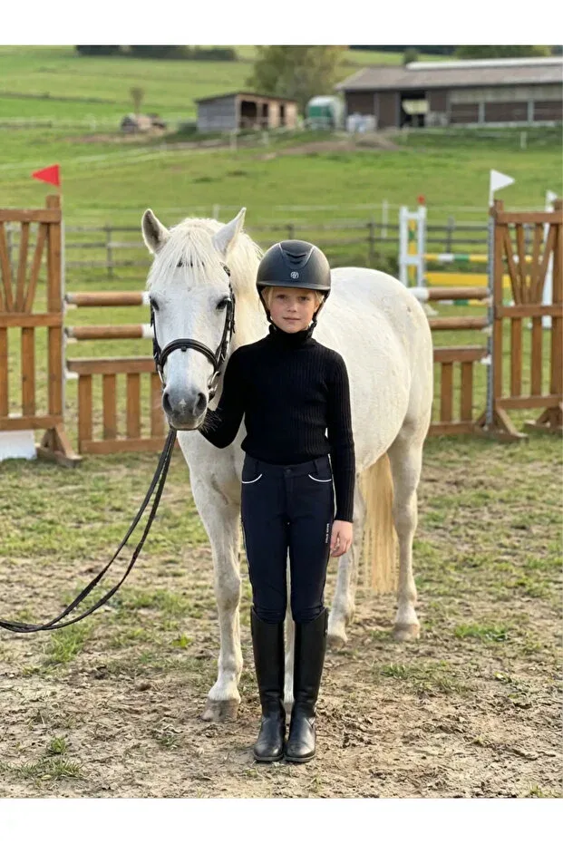 Детские леггинсы для девочек с принтом Peur Rider Shop, Navy Blue White Stripe