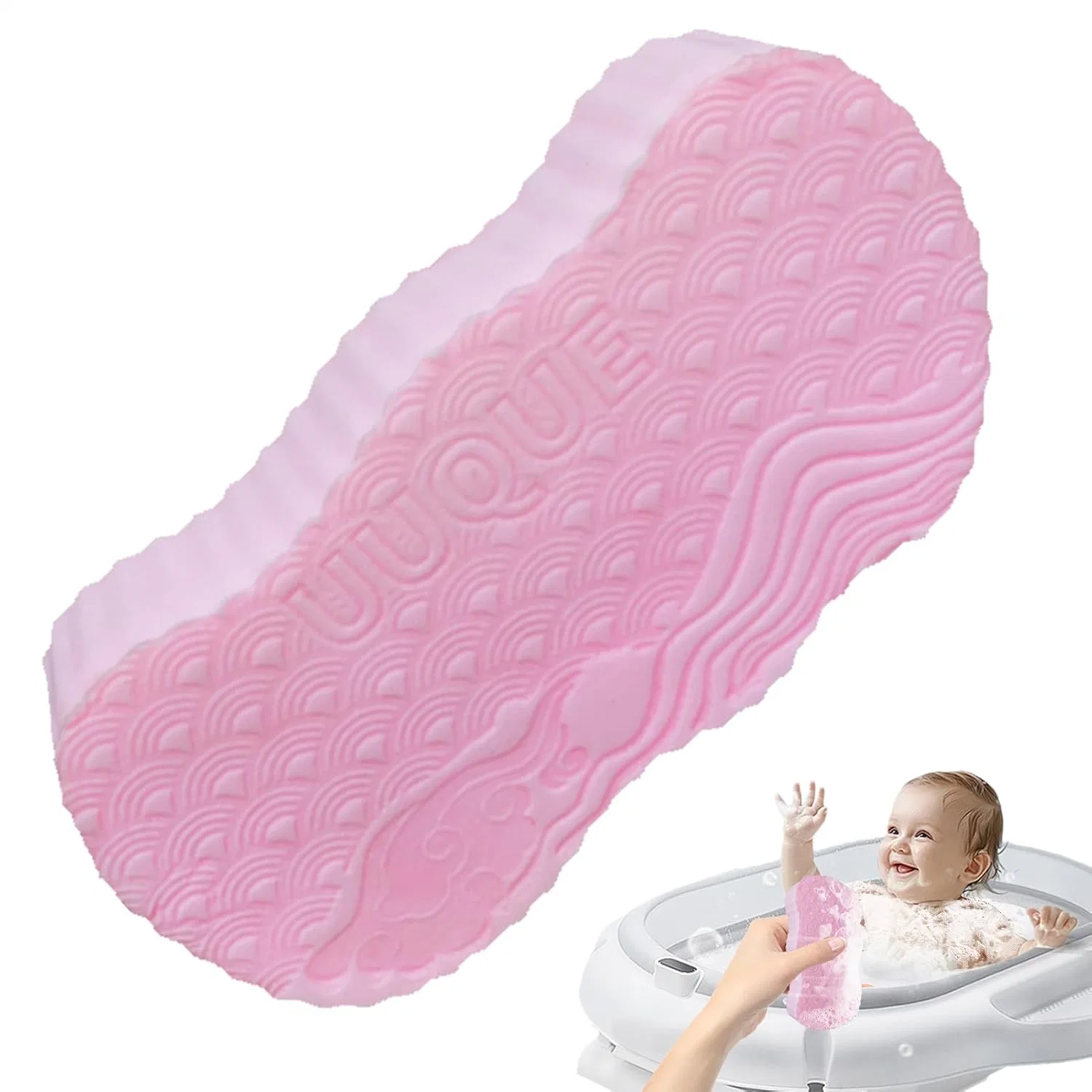 Двусторонний банный спонж, розовый Generic