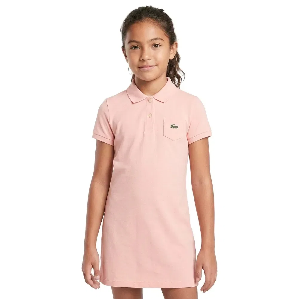 Платье с коротким рукавом Lacoste Kids, розовый — фото 3